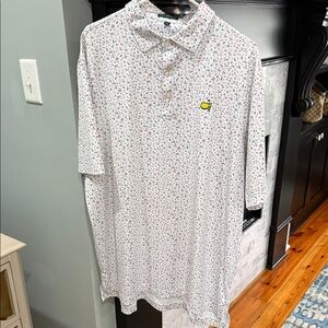 Men's White Patterned Polo Shirt